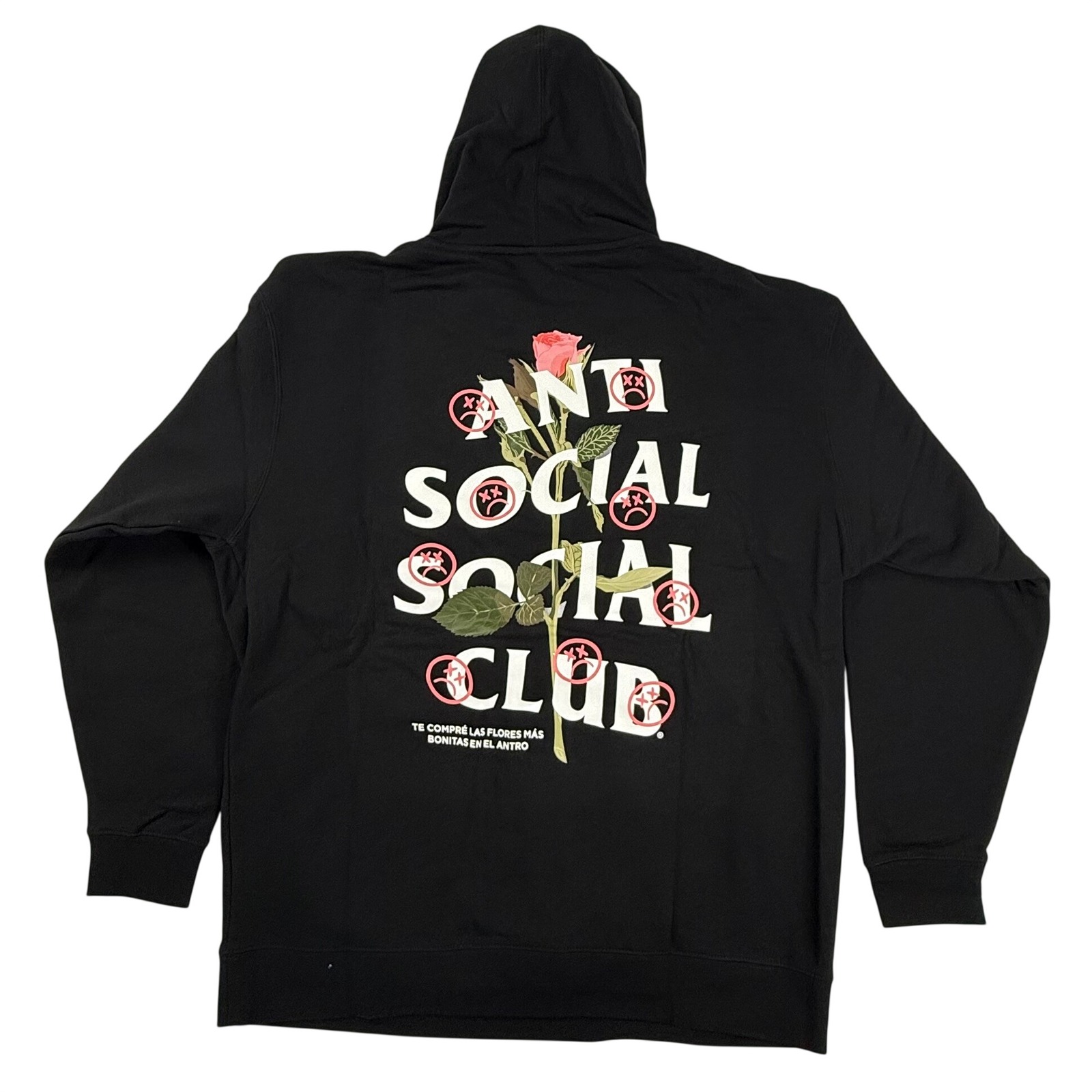 Anti Social Social Club Te Compre Las Flores Black Rose Hoodie Xxl New